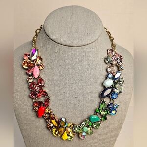 [J. CREW] Rainbow Ombre Crystal Statement Necklace 《《RARE》》